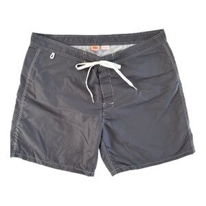 Sundek Men's Charcoal Gray Board Shorts with White Drawstring